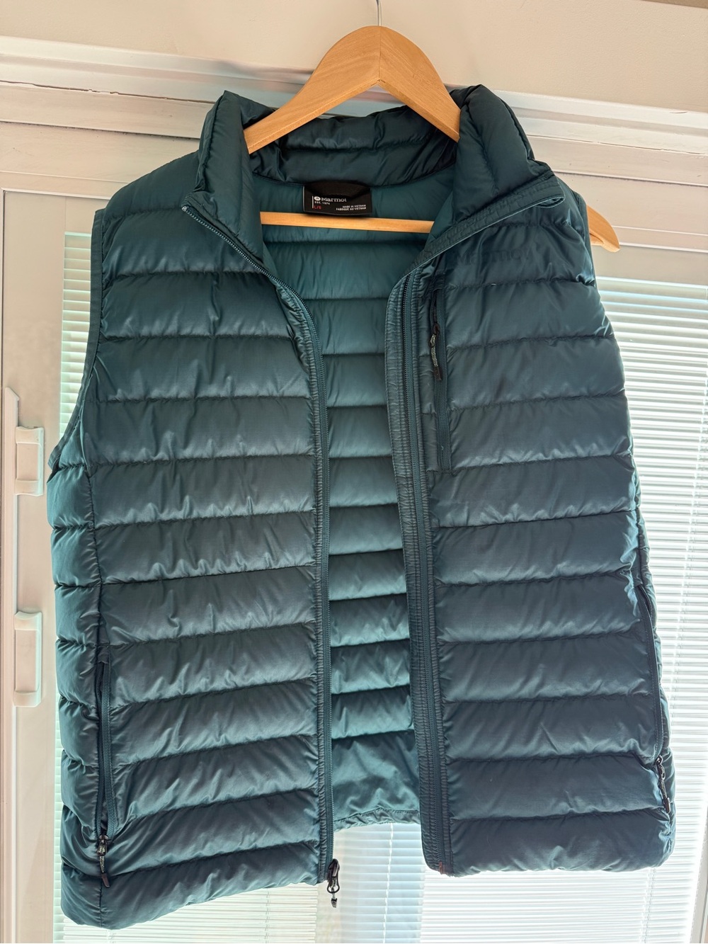 Marmot Quilted Puffer Vest in Teal Blue-Green